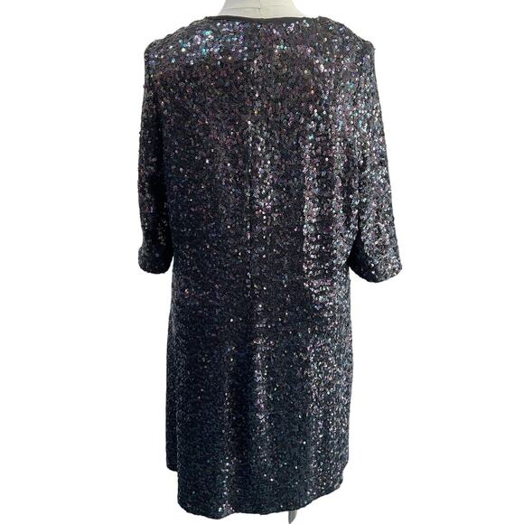 BB Dakota Sequin Shift Dress Women's Size 3X Dark Blue - Picture 2 of 4